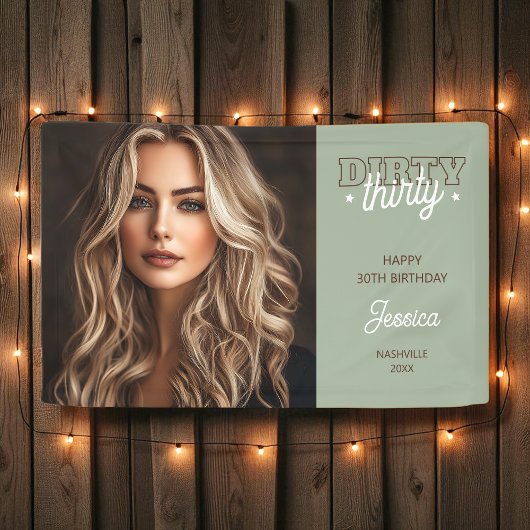 Dirty Thirty Photo Western Rodeo 30e verjaardag Spandoek