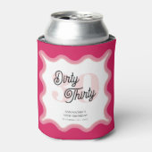 Dirty Thirty Pink Curvy Lijst Retro 30th Verjaarda Blikjeskoeler (Blikje Voorkant)