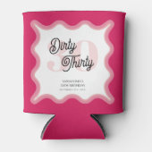 Dirty Thirty Pink Curvy Lijst Retro 30th Verjaarda Blikjeskoeler (Voorkant)