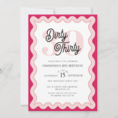 Dirty Thirty Pink Curvy Retro 30e verjaardag Kaart (Voorkant)