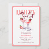 Dirty Thirty Pink Red Cocktail 30ste Verjaardagsfe Kaart (Voorkant)