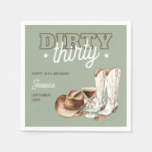 Dirty Thirty Rodeo Sage Green 30ste verjaardagsfee Servet (Voorkant)