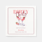 Dirty Thirty Strawberry Martini 30e verjaardag Servet (Voorkant)