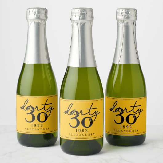 Dirty Thirty - Verjaardag - Mini Mousserende Wijn  Sparkling Wijnetiket (Flessen)