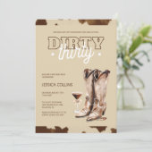 Dirty Thirty Western Country 30ste verjaardagsfees Kaart (Staand voorkant)