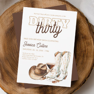 Dirty Thirty Western Cowgirl 30ste verjaardag Kaart