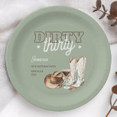 Dirty Thirty Western Rodeo 30ste verjaardagsfeestj Papieren Bordje