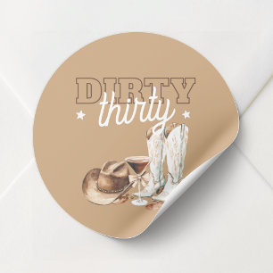 Dirty Thirty Western Rodeo 30ste verjaardagsfeestj Ronde Sticker