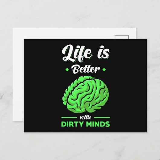 Dirty Thoughts Funny Gezegde Briefkaart (Voorkant / Achterkant)