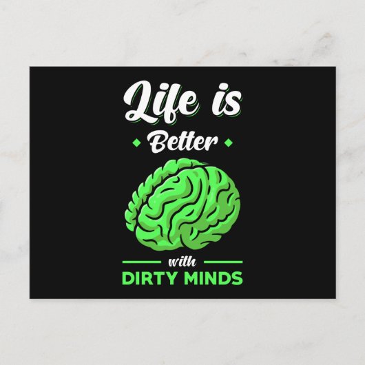 Dirty Thoughts Funny Gezegde Briefkaart (Voorkant)