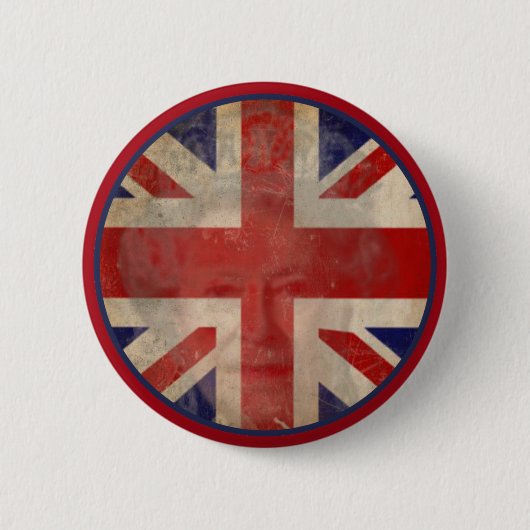 Dirty Vlag Button met koningin Elizabeth II (Voorkant)