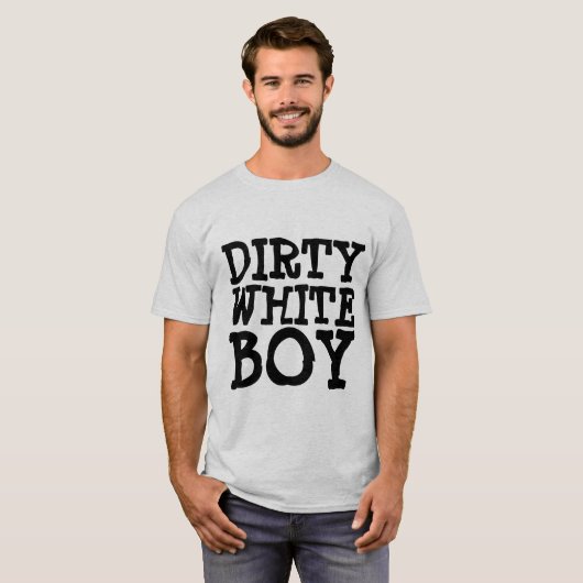 DIRTY WHITE BOY  80S T-SHIRTS (Voorkant volledig)