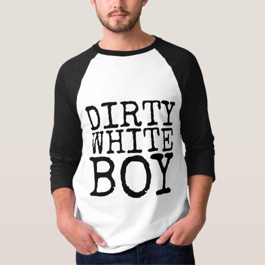 DIRTY WHITE BOY  MANNEN T-SHIRS T-SHIRT (Voorkant)