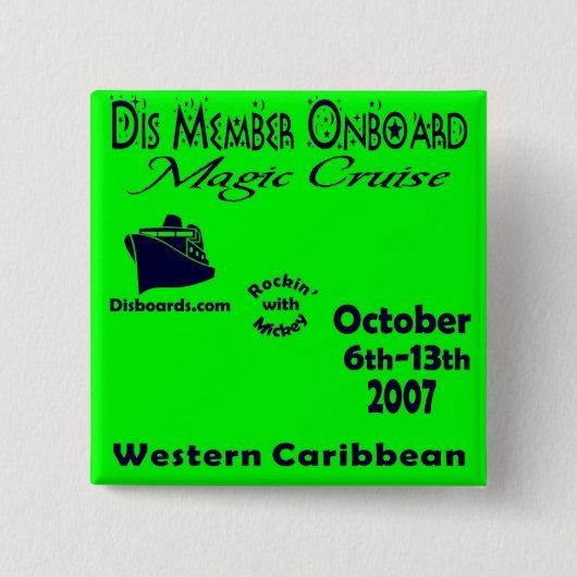 dis boards pin13B Vierkante Button 5,1 Cm (Voorkant)
