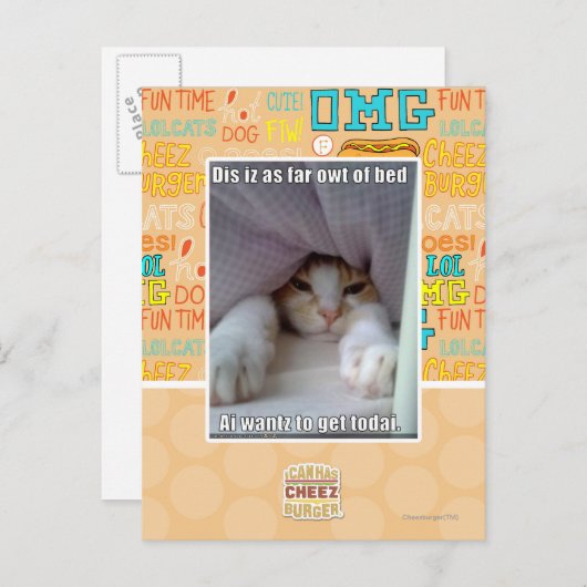 Dis is zo ver weg van bed. briefkaart (Voorkant / Achterkant)