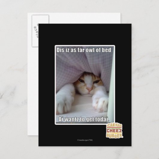 Dis is zo ver weg van bed. briefkaart (Voorkant / Achterkant)