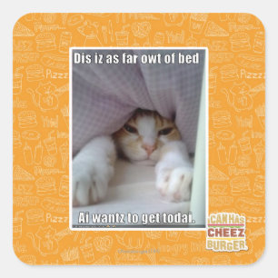 Dis is zo ver weg van bed. vierkante sticker