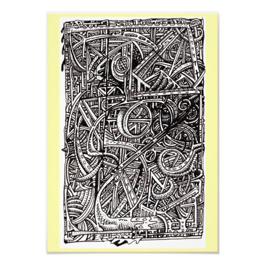Dis-junctie, Inkt tekening Foto afdruk (Voorkant)