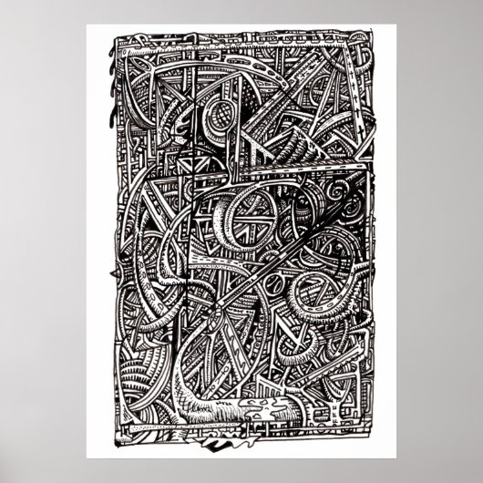 Dis-junctie, Inkt tekening Poster (Voorkant)