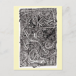 Dis-junctie, inkttekening briefkaart