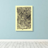 Dis-junctie, inkttekening canvas afdruk (Insitu (Houten vloer))