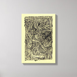 Dis-junctie, inkttekening canvas afdruk