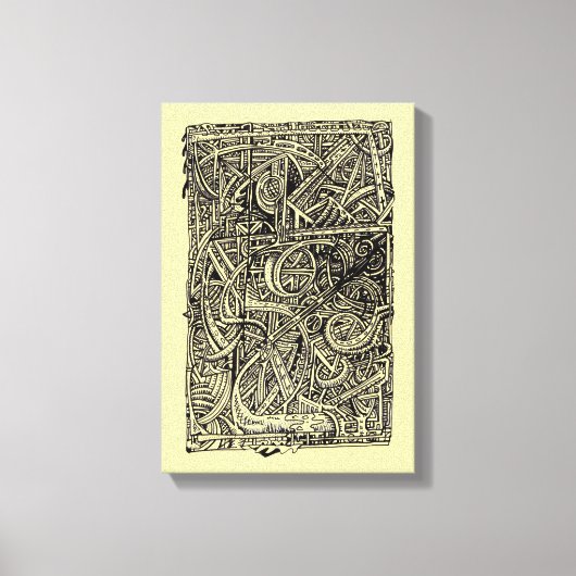 Dis-junctie, inkttekening canvas afdruk (Voorkant)