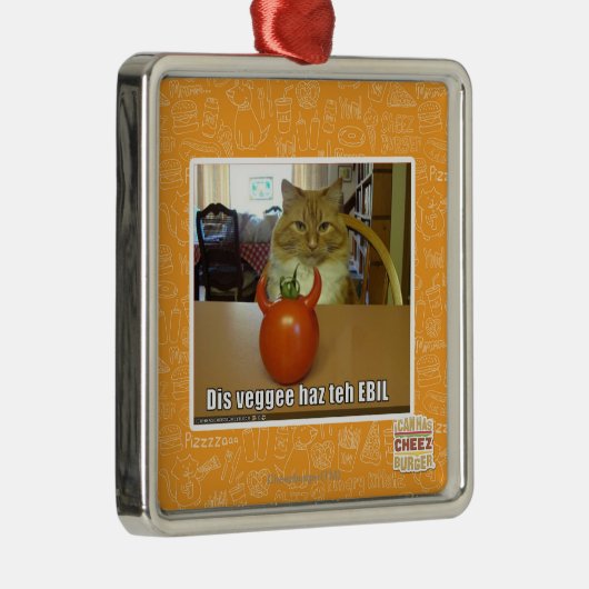 Dis veggee haz de EBIL Metalen Ornament (Rechts)