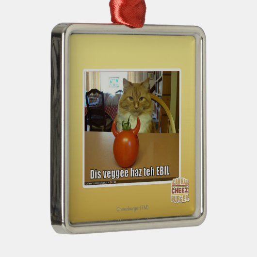 Dis veggee haz de EBIL Metalen Ornament (Rechts)