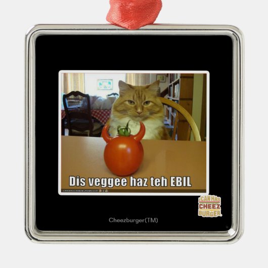 Dis veggee haz de EBIL Metalen Ornament (Voorkant)