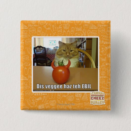 Dis veggee haz de EBIL Vierkante Button 5,1 Cm (Voorkant)