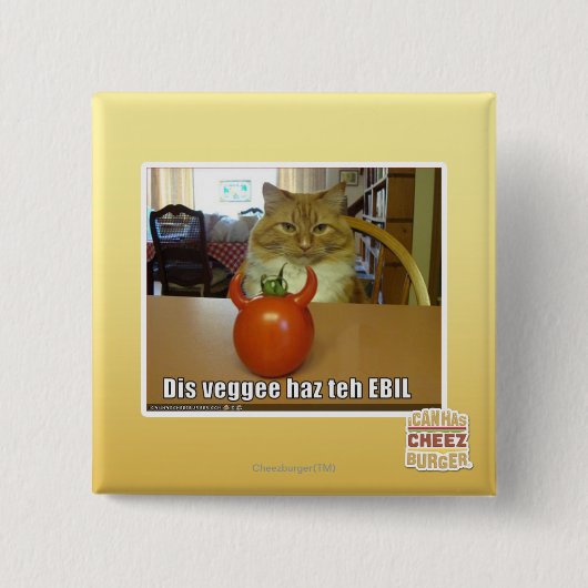 Dis veggee haz de EBIL Vierkante Button 5,1 Cm (Voorkant)