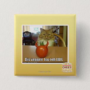 Dis veggee haz de EBIL Vierkante Button 5,1 Cm