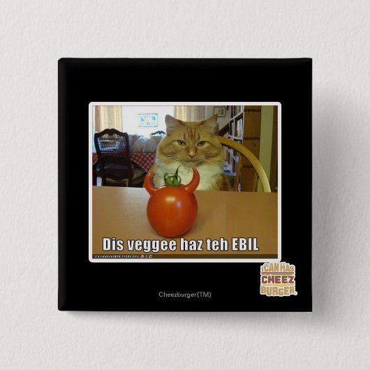 Dis veggee haz de EBIL Vierkante Button 5,1 Cm (Voorkant)