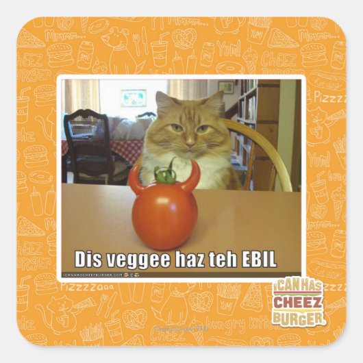 Dis veggee haz de EBIL Vierkante Sticker (Voorkant)