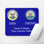 DISA_DSCMO Gezamenlijk Mousepad op blauw Muismat (Met muis)