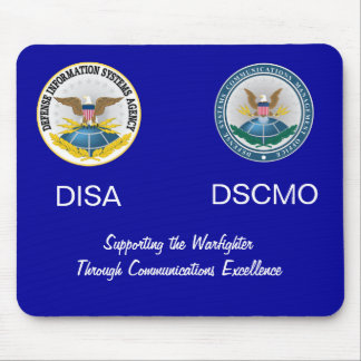 DISA_DSCMO Gezamenlijk Mousepad op blauw Muismat