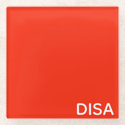 Disa Red-kleurnaam Glazen Onderzetter (Voorkant)
