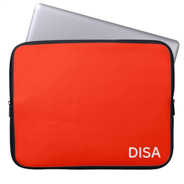 Disa Red-kleurnaam Laptop Sleeve (Voorkant)