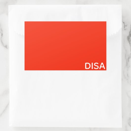 Disa Red-kleurnaam Rechthoekige Sticker (Tas)