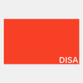 Disa Red-kleurnaam Rechthoekige Sticker (Voorkant)