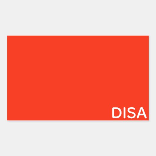 Disa Red-kleurnaam Rechthoekige Sticker (Voorkant)