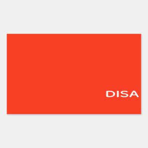 Disa Red-kleurnaam Rechthoekige Sticker