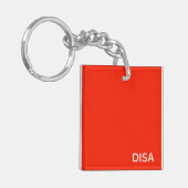 Disa Red-kleurnaam Sleutelhanger (Voorkant Links)