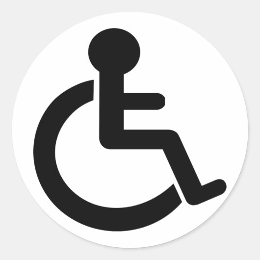 Disability Disabled Symbol Ronde Sticker (Voorkant)