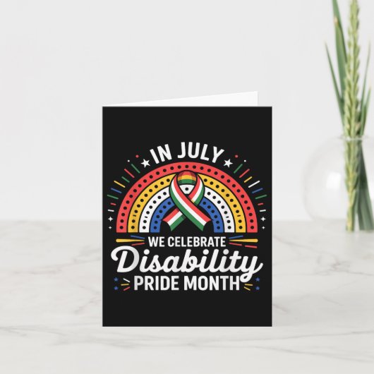 Disability Pride Flag Juli Gehandicapte Pride Maan Kaart (Voorkant)
