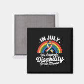 Disability Pride Flag Juli Gehandicapte Pride Maan Magneet (Voorkant / Achterkant)