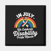Disability Pride Flag Juli Gehandicapte Pride Maan Magneet (Voorkant)
