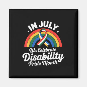 Disability Pride Flag Juli Gehandicapte Pride Maan Magneet