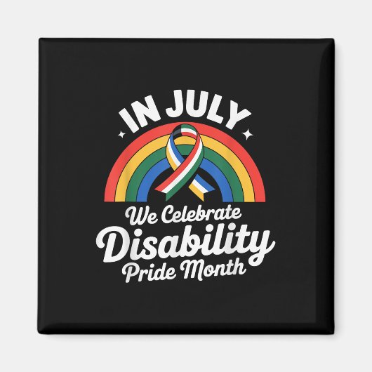 Disability Pride Flag Juli Gehandicapte Pride Maan Magneet (Voorkant)